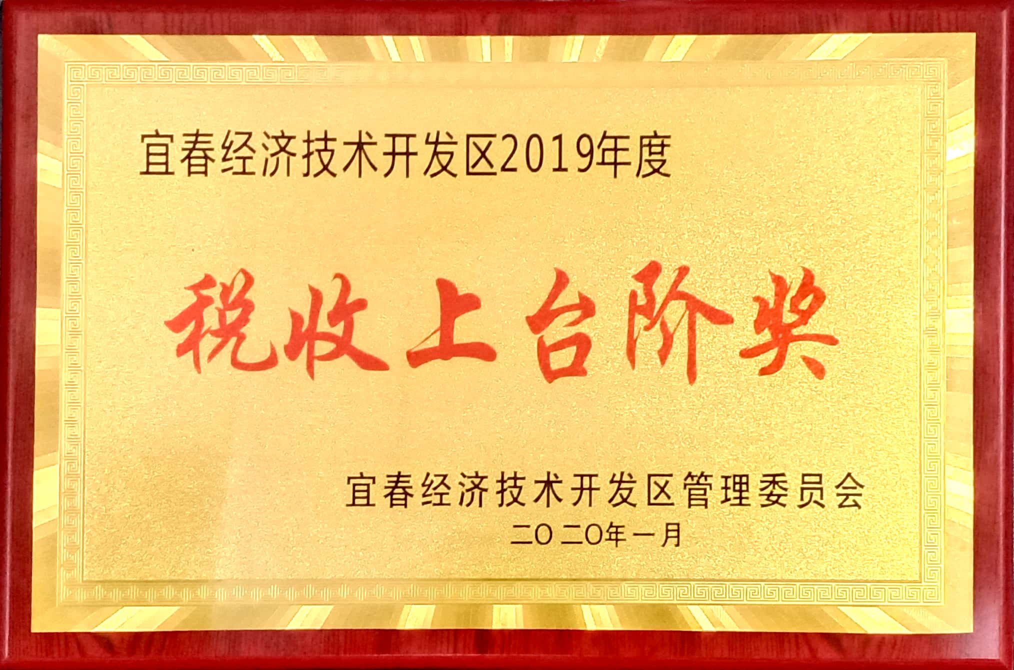 2019年度稅收上臺階獎